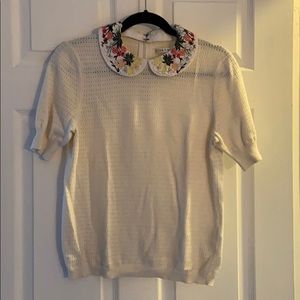 Alice and Olivia sweater knit top with collar!